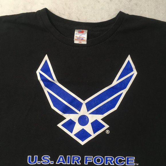 U.S. Air Force Wings Blue Bayside Made American Tee Short Sleeve T-Shirt XXL - Picture 3 of 10